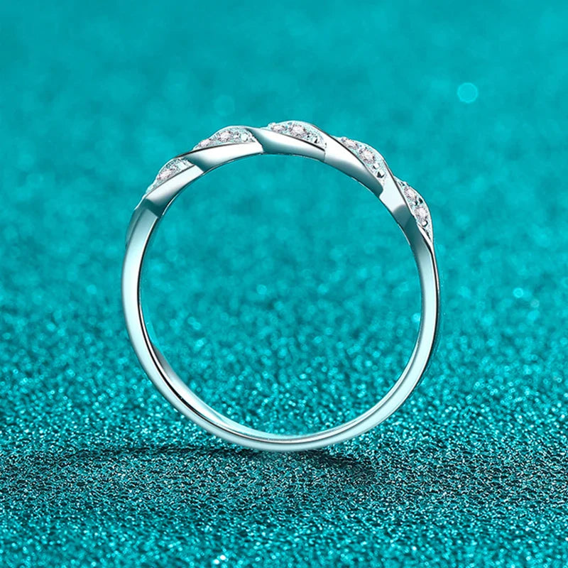 All Moissanite Lab Diamond Ring for Women 925 Sterling Silver Rings with Gold Plated Wedding Bridal Proposal Promise Band