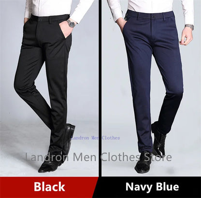 Formal Dress Suit Pants Tall Men 190CM Business Black Blue Plus Size 40 42 44 46 Extra Long Lengthened Straight Office Trousers