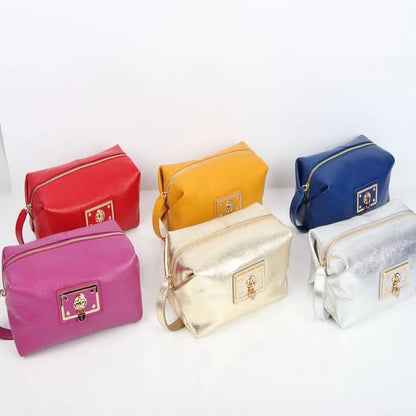 Fashion Trend Women Genuine Real Leather Underarm Bag Female Small Pouch Bag Lady Cosmetic Bags Make Up Beauty Bagsr