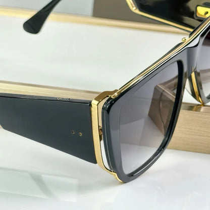 Luxury Big Squre Sunglasses with Side Shields for Men Women Acetate Top Quality Vintage Street Fashion UV400 Alloy with Case