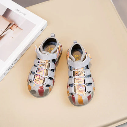 Boys Girls Casual Toes Capped Shoes Soft Sole Kids Sport Sandals Non-slip Children Summer Beach Shoes Classic Pull Rope 2025 New