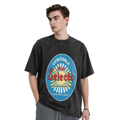 Novelty Selecto Algeria T-Shirt Men Round Neck Pure Cotton Washed T Shirt  Short Sleeve Tee Shirt Party Clothes