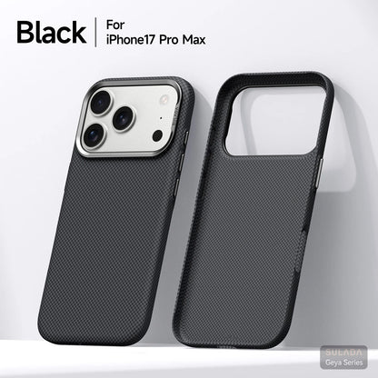 Kevlar Pattern Texture Wireless Charging Case For IPhone 18 Pro Max 17 16 360° Rotate Bracket Bare-metal Feel Drop-Proof Cover