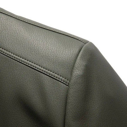 Men's Fashion Casual Large-Sized Goatskin Leather Jacket Lapel Coat High-End Spring Autumn 2025