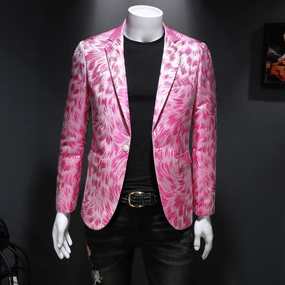 Spring Luxury Embroidery Men Blazers New Men Gold Yarn Casual Suit Jacket Stage Dress High Quality Wedding Business Bleazer Man