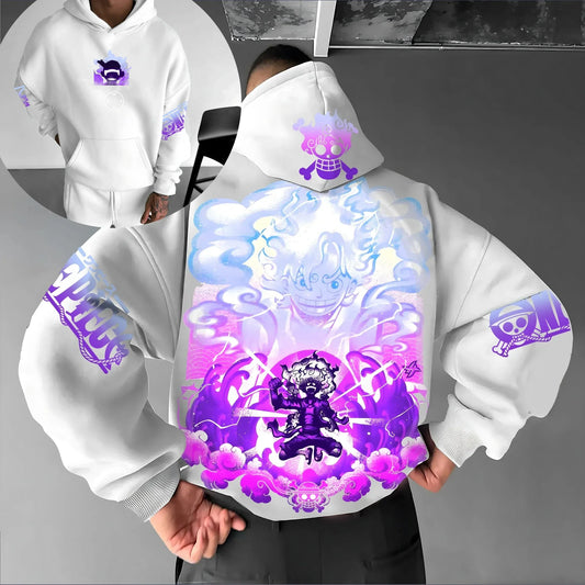 ONE PIECE Hot Blood Anime Print Men's and Women's Summer Fashion Street Casual Loose T-Shirt, Hoodie, Shorts and Sweatpants Top