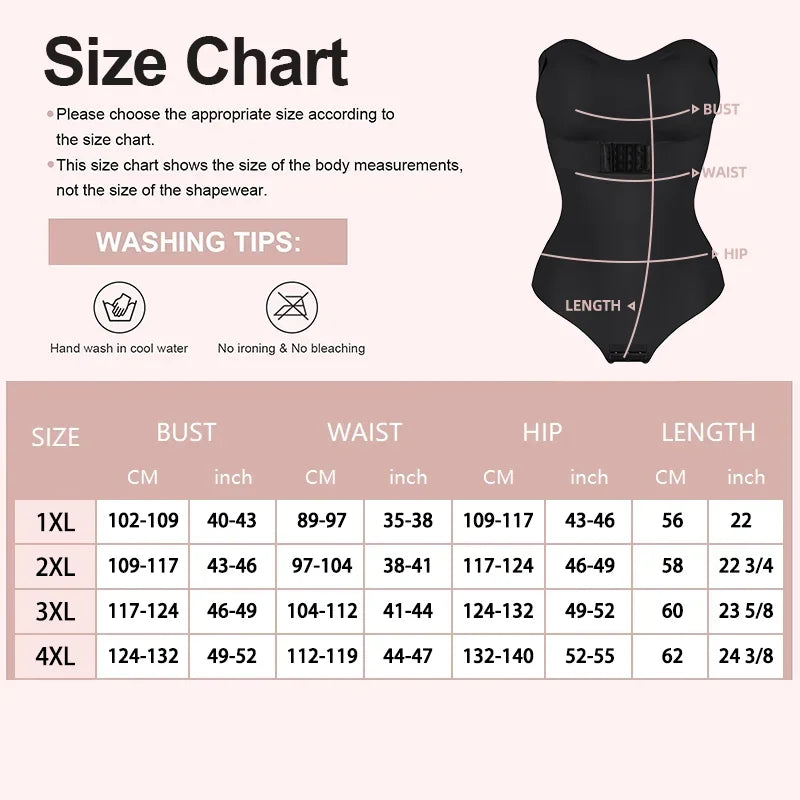 Women Sexy Removable Strap Body Shaper S-4XL Padded Bra Front Closure Hipster Bodysuit Tummy Control Shapewear Thong