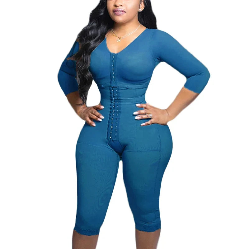 Fajas Colombianas Full Body Support Arm Compression Girdle Women's Shapewear With Built In Bra Corset Slimming Sheath Flat Belly