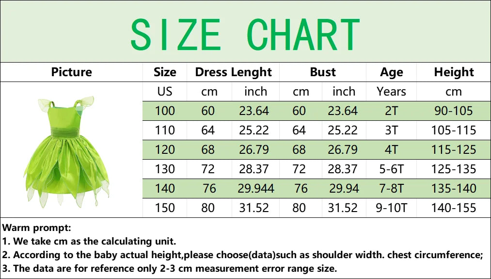 Girls Fairy Dress Up Kids Princess Green Flower Fairy Dress With Wings Princess Costume Party Tinkerbell Tinker Bell Dresses