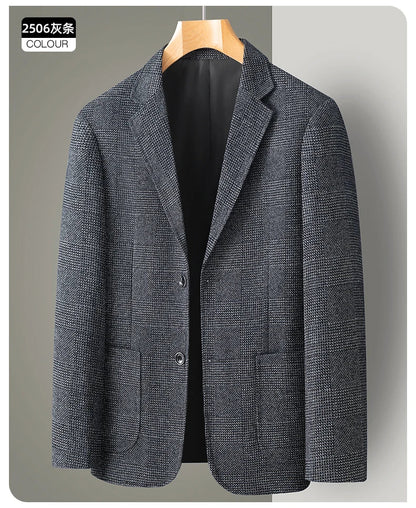 Men's Casual Loose Fit Blazer 13 Colors All-Season Plaid Suit Jacket for Men