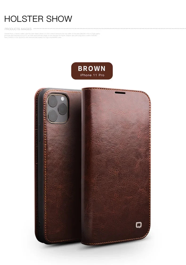 Luxury Thin Case for iPhone15 14 13 12 11 Pro Max Mini Genuine Leather Fashion Cover for XR XS Max 7 8 14 Plus Card Slot