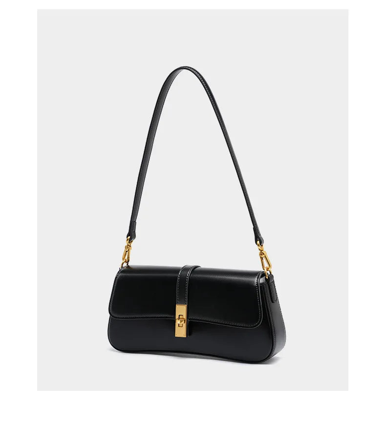 underarm cowhide Genuine leather handbags women vintage shoulder bag female crossbody bags luxury high quality 2025