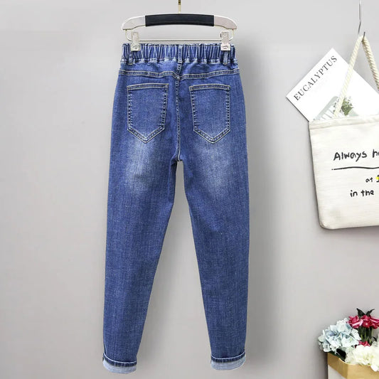 5XL High Waist Jeans Women Vintage Plus Size Jeans Femme Harem Pants Loose Boyfriend Denim Jeans Streetwear Trousers Women Z31