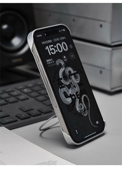 Ultra Thin Frameless Cloth Texture Magnetic Case For iPhone 17 Air 16 Pro Max 15 14 MagSafe Wireless Charge Borderless Hard Cove