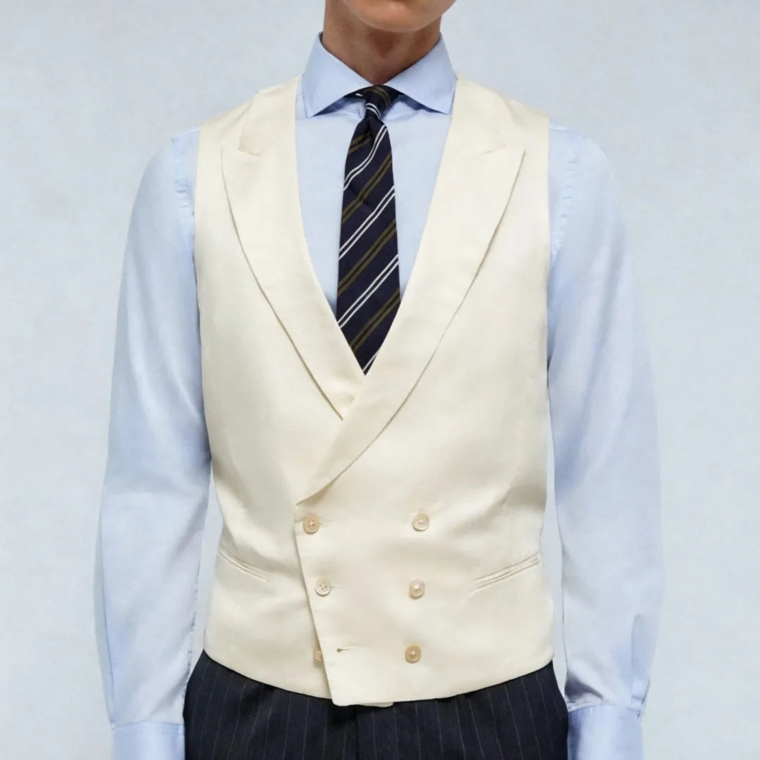 Men Vest Pink Double Breasted With Lapel Solid Waistcoat For Wedding Banquet Business Work Office Casual Daily Men Suit Vest