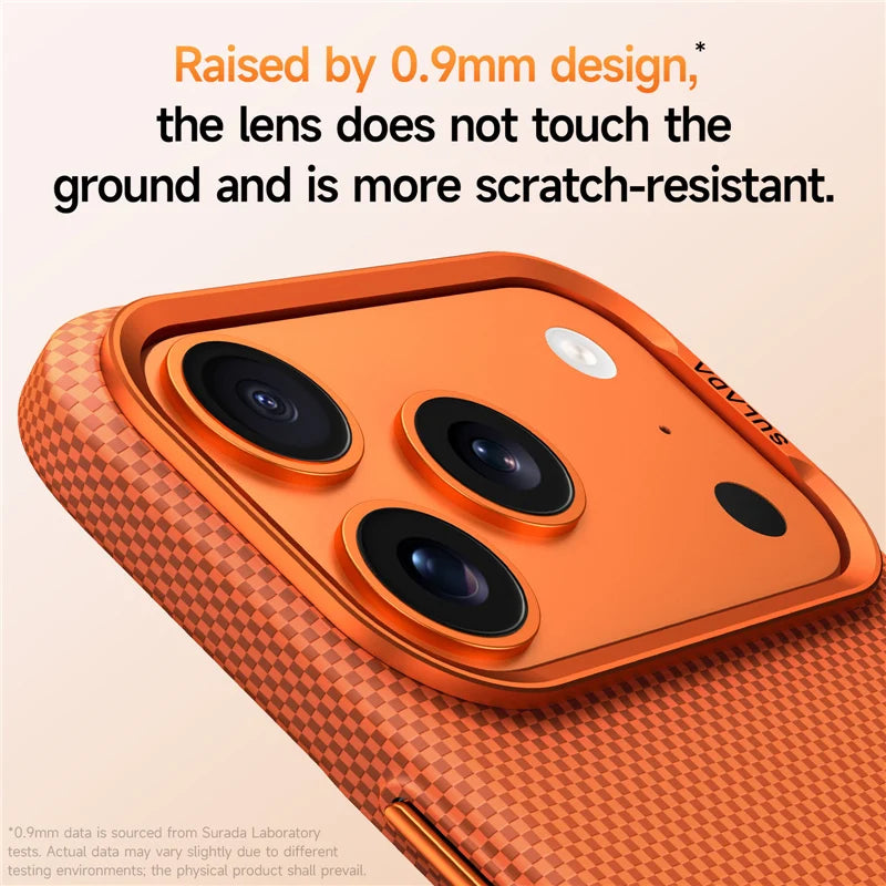 Luxury Plaid Texture Metal Lens For Magsafe Case For iPhone 17Pro 16Pro 17 17Pro Max Ultrathin Matte Shockproof Hard PC Cover