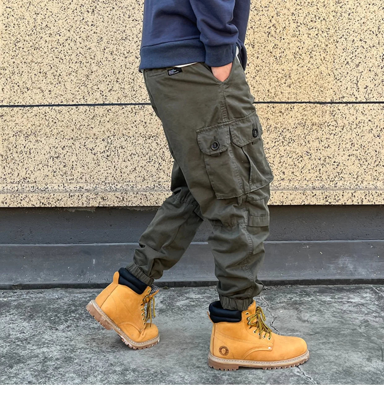 Korean Streetwear Tactical Cargo Pants Japanese Harajuku Casual Plus Size Harem Joggers Men Clothing Multi-Pocket Trousers Male