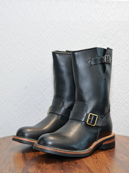 Retro American Motorcycle Boots Long Tube Genuine Leather Engineer Boots Men Knight Style Boots Outdoor Youth Fashion Boots