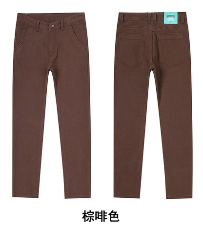 Classic Style 3 Colors Autumn Men's Slim Brown Jeans High Quality Business Casual High Stretch Denim Pants Male Brand Trousers
