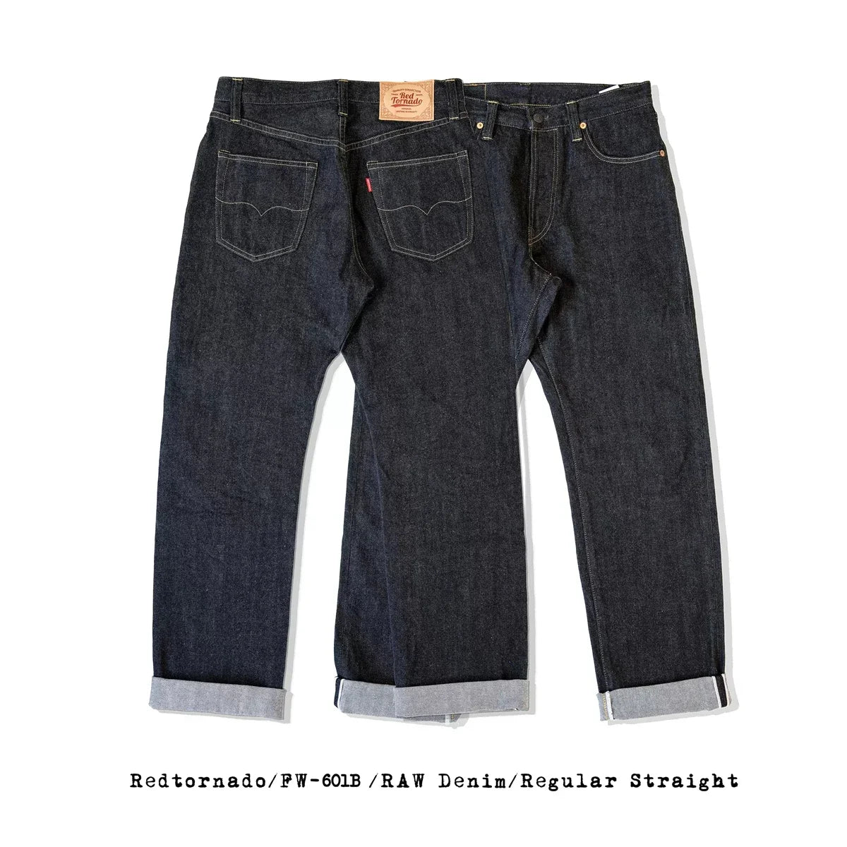 Black Jeans Straight Fit 14.5oz Selvedge Denim Pants Rinsed