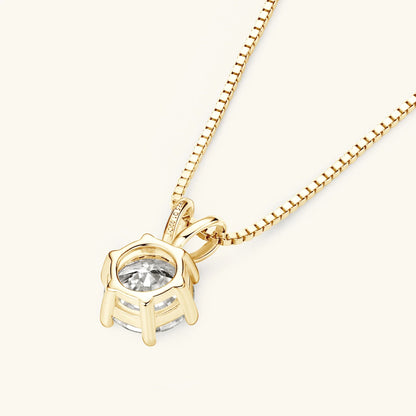 Moissanite Pendant Necklace 0.5-3CT D Color VVS1 6 Prong 925 Sterling Silver 18K Gold Plated Solitaire Necklace