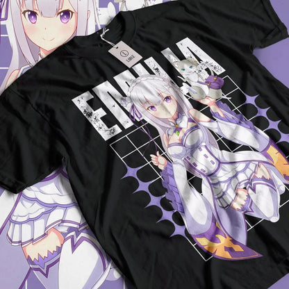 Re Life in A Different World From Zero Peripherals Graphic Print T-shirt Men Women Crewneck Cotton Harajuku Oversize Fashion Tee