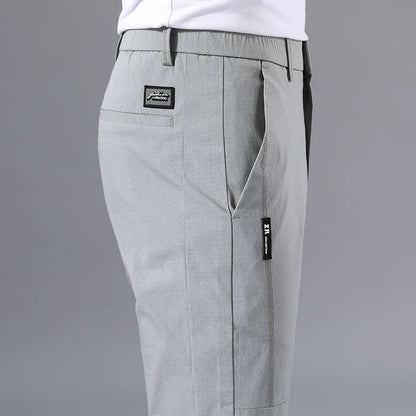 2025 Men's Casual Pants Slim Fit Stretch Classic Chino Trouser Male Stretch Elastic Korean Summer Dress Ice Light Thin Business