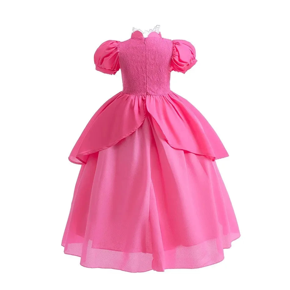 Halloween Peach Girl Peach Cosplay Dress Up Princess Game Role Play 4 Yrs Kid Final Level Peach Costume Movie Elegant Party 2-10