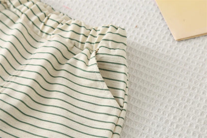 New Summer Baby Boy Clothes Set Toddler Boys Striped Cartoon T-shirt Short Pant 2-Piece Casual Infant Children's Clothing Outfit