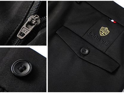 Men Stretch Suit Pants Business Dress Pants Wrinkle Free Embriodery 4-Way Stretch Formal Dress Pants