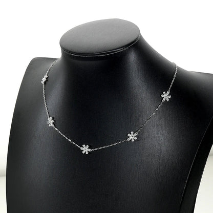 Pear Cut Flower Moissanite Necklaces for Women GRA Certified Lab Moissanite s925 Sterling Silver Chain Dainty Necklace