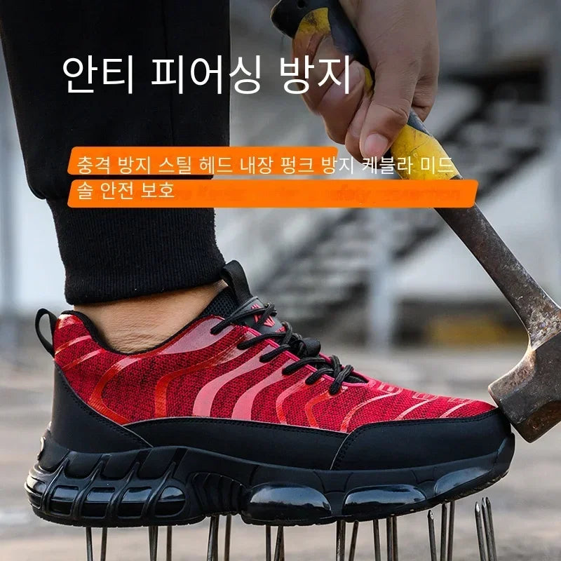 New 2024 Fashion Steel Toe Work Safety Shoes For Men Anti-smash Anti-puncture Indestructible Sneakers Protective Male Footwear