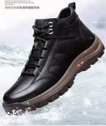 Men’s Winter Sneakers High Top Leather Lined Hiking Casual Sports Shoes
