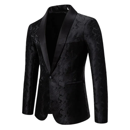2026 New Men's Red Cashew Flower Blazer, Wedding Party Dress Jacket, White Blue Black Brands Blazers Coat, S M L XL XXL