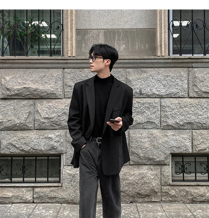 Spring Summer Men Formal Blazers Men Korean Fashion Loose Casual Dress Jacket Men Harajuku Social Suit Jacket Clothing