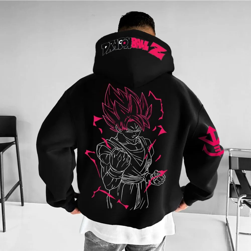 Dragon Ball Men's Hoodie Sweater Zamasu Goku Black Japanese Anime Summer Fall Boy Kids Harajuku Long Sleeve Parent-Child Wear
