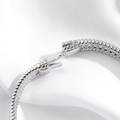 2mm D Moissanite Bangle Women Gift Solid 925 Silver Bracelet Sparkling Lab Diamond Hand Circles Joker Fold Wear Jewelry