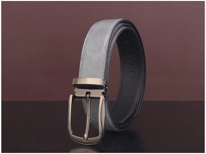 High quality pin buckle genuine leather fashion designers belts men casual luxury gray Cowskin young men ceinture homme B584