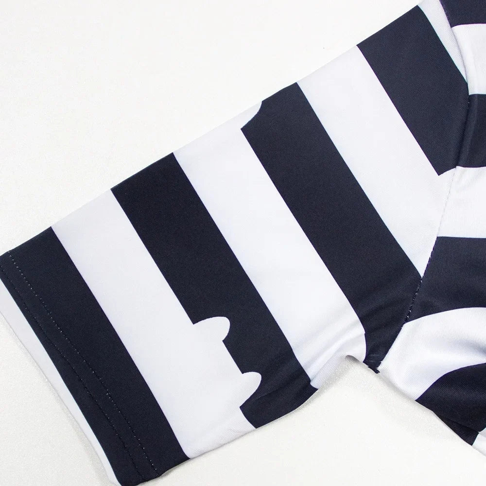 Carnival Party Children Black And White Stripe T-Shirt+Skirt+Bag Sets Kids Cartoon Cats Cosplay Costume Party Outfits 4-8Y