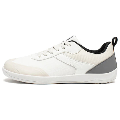 Wide Toe Shoes Mens Womens Minimalist Mesh Artificial Leather Sneakers Lace Up Lightweight Breathable Walking Shoes