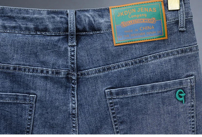 Summer New Men's Embroidered Denim Shorts Fashion Straight Slim Personality Streetwear Jeans Male Bermuda Male Short Pants