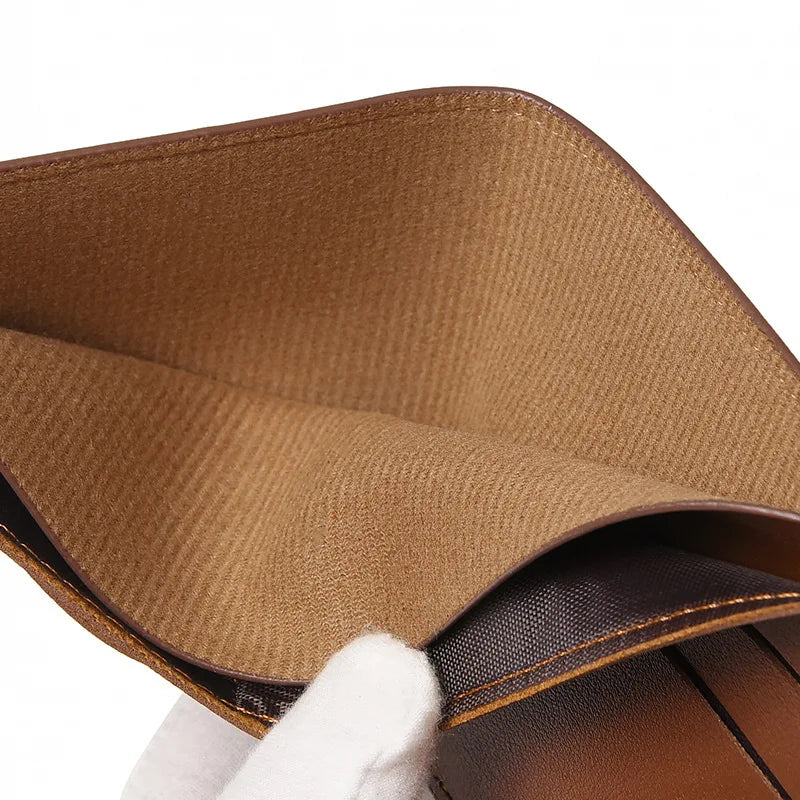 Men's Wallet Pu Leather Short NO Zipper Buckle Wallet Solid Color Wear-Resistant Leather Clip Daily Casual Fashion Zero Wallet