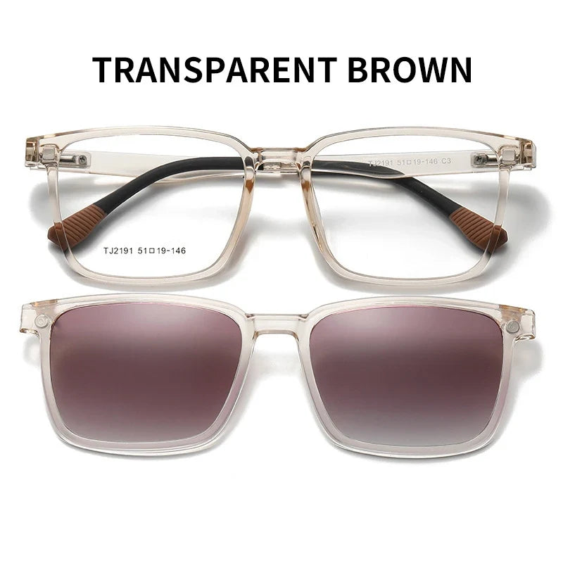 Flip-up Magnetic Clip-on Prescription Glasses Men Women TR90 Polarised Myopia Sunglasses Night Vision Reading Glasses 2191