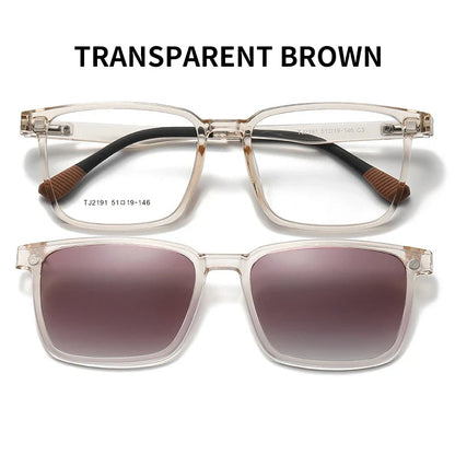 Flip-up Magnetic Clip-on Prescription Glasses Men Women TR90 Polarised Myopia Sunglasses Night Vision Reading Glasses 2191