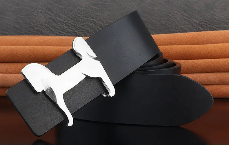 High grade Stainless steel horse slide buckle men belts 3.8cm wide genuine leather Waistband cowboy casual ceinture homme