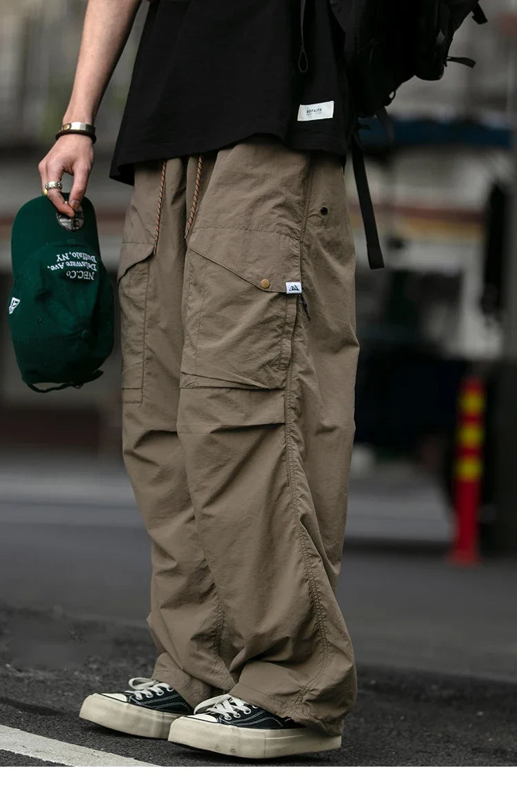 Spring Summer Korean Outdoor Functional Waterproof Cargo Pants For Men Clothing Harajuku Joggers Casual Breathable Pants Male