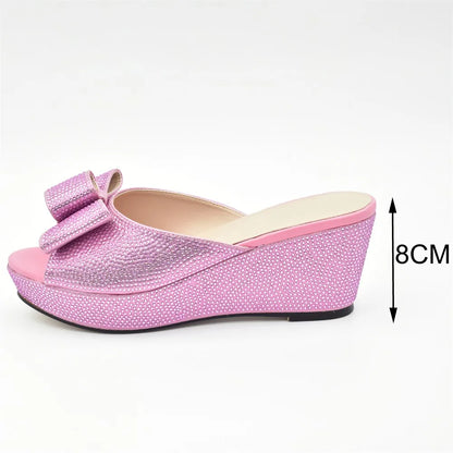 Latest Design Women Shoes and Bag Set Decorated with Rhinestone Wedding Shoes Bride Ladies Shoes Heels Party Women Pumps
