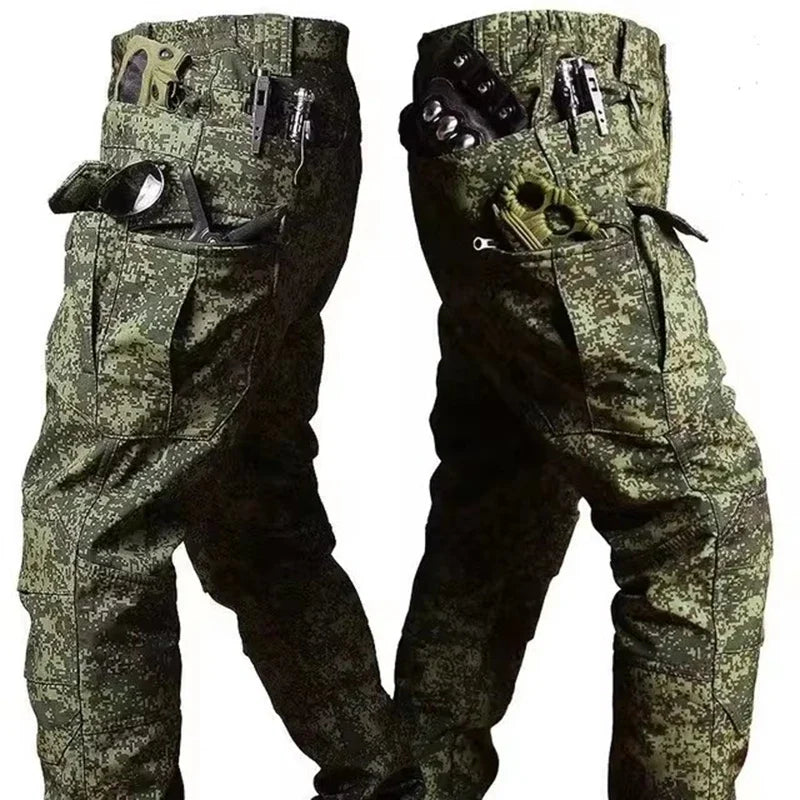 Waterproof Tactical Pants Men Hunting Shark Skin Soft Shell Fleece Trousers Outdoor Waterproof  Wear-resistant Cargo Pant