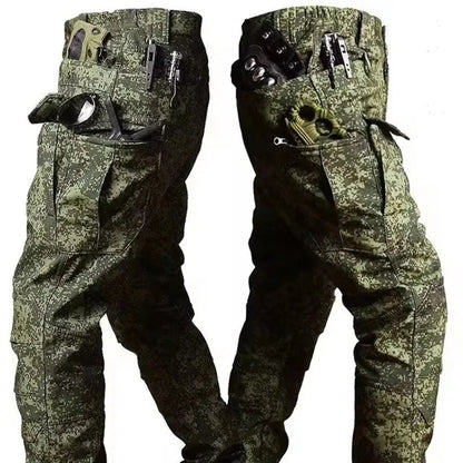 Waterproof Tactical Pants Men Hunting Shark Skin Soft Shell Fleece Trousers Outdoor Waterproof  Wear-resistant Cargo Pant