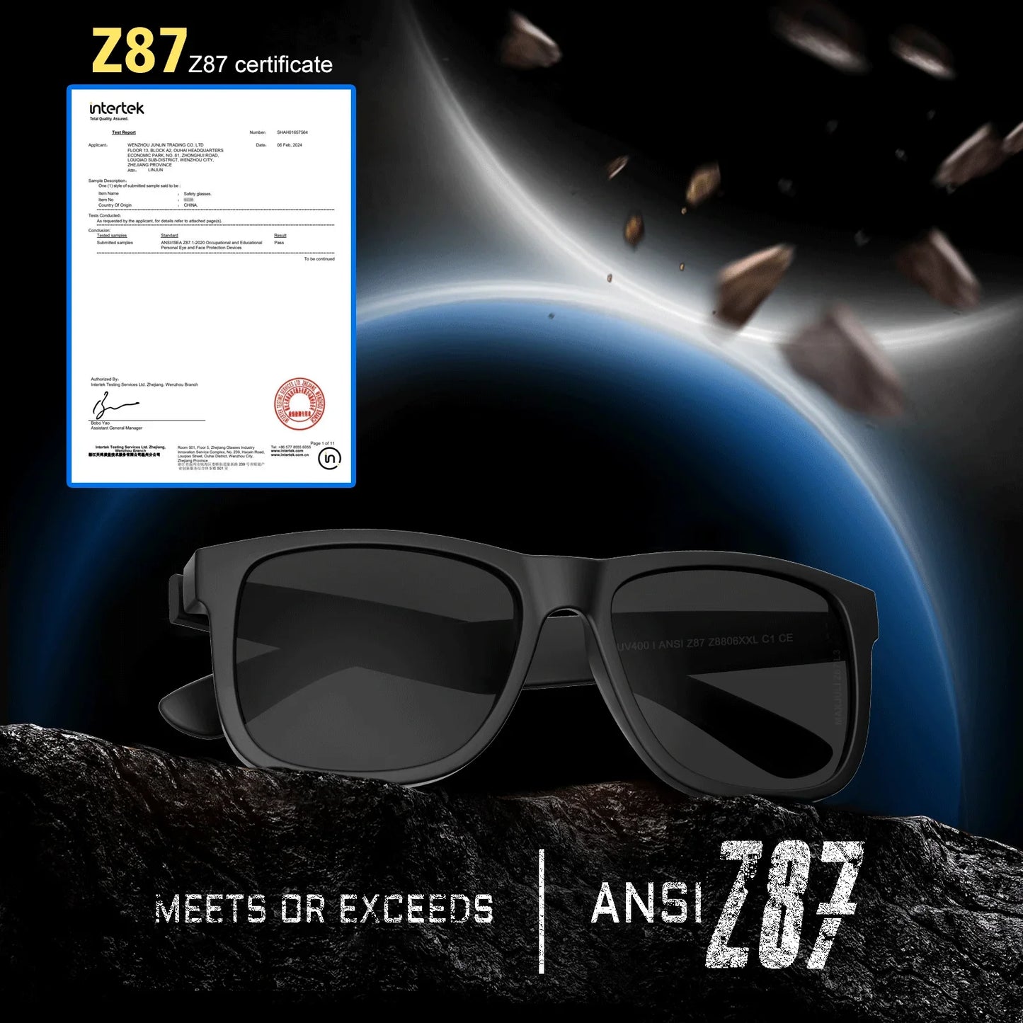 XXL Z87 Sunglasses for Big Wide Heads Men TR90 Ultralight UV400 Protection Glasses 8806